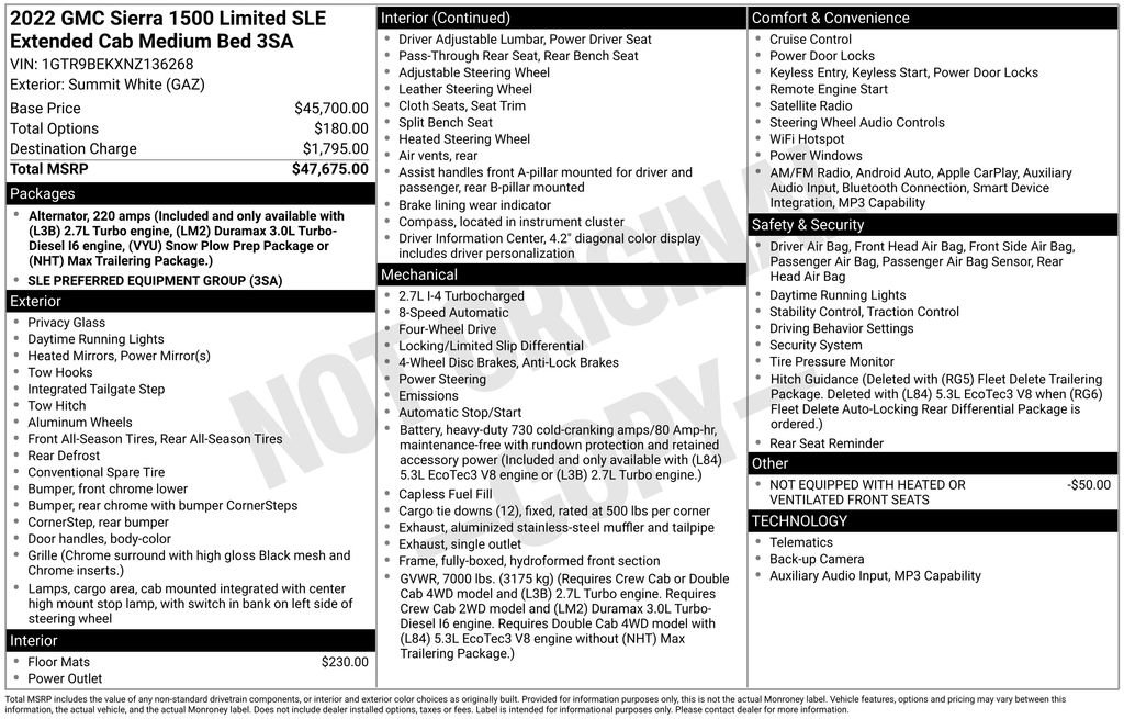 Used 2022 White GMC SLE image 6