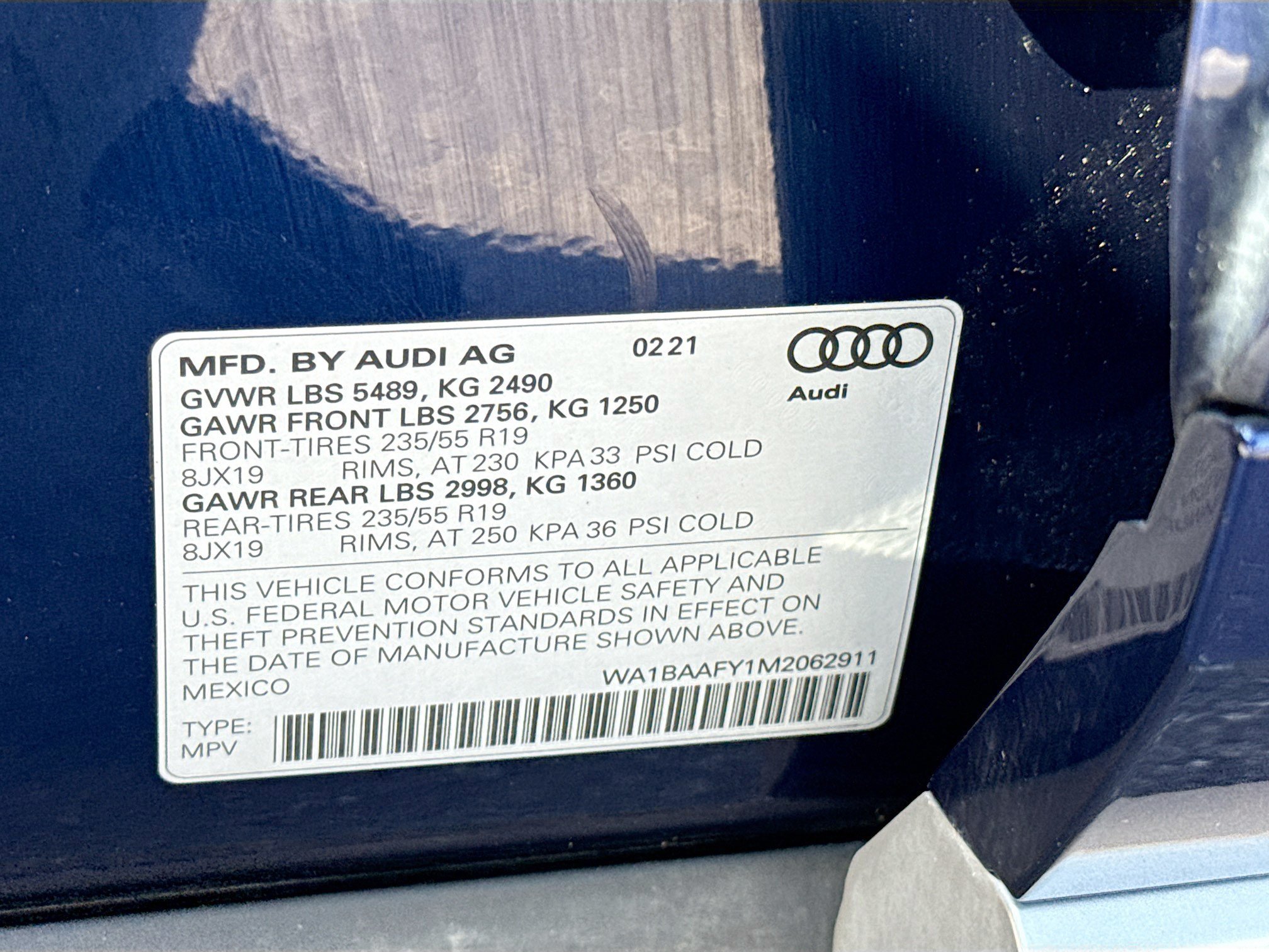 Used 2021 Navarra Blue Metallic Audi Premium Plus image 45