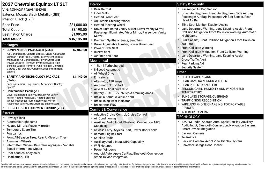 New 2027 Mosaic Black Metallic Chevrolet LT image 22