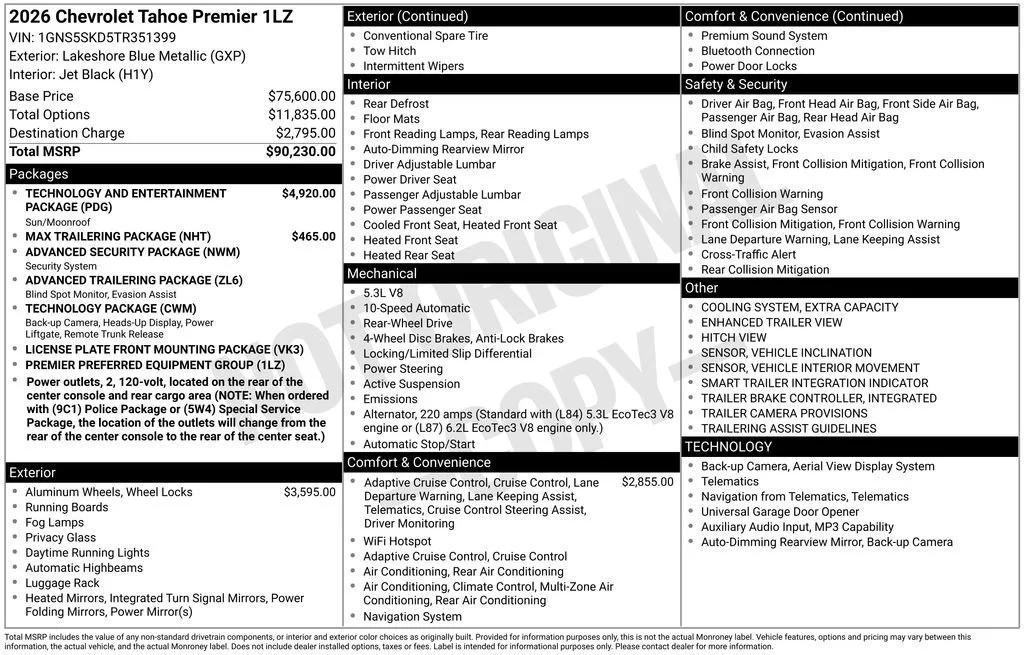 New 2026 Lakeshore Blue Metallic Chevrolet Premier image 32
