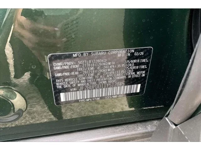 New 2026 DEEP EMERALD GREEN PEARL Subaru Limited image 27