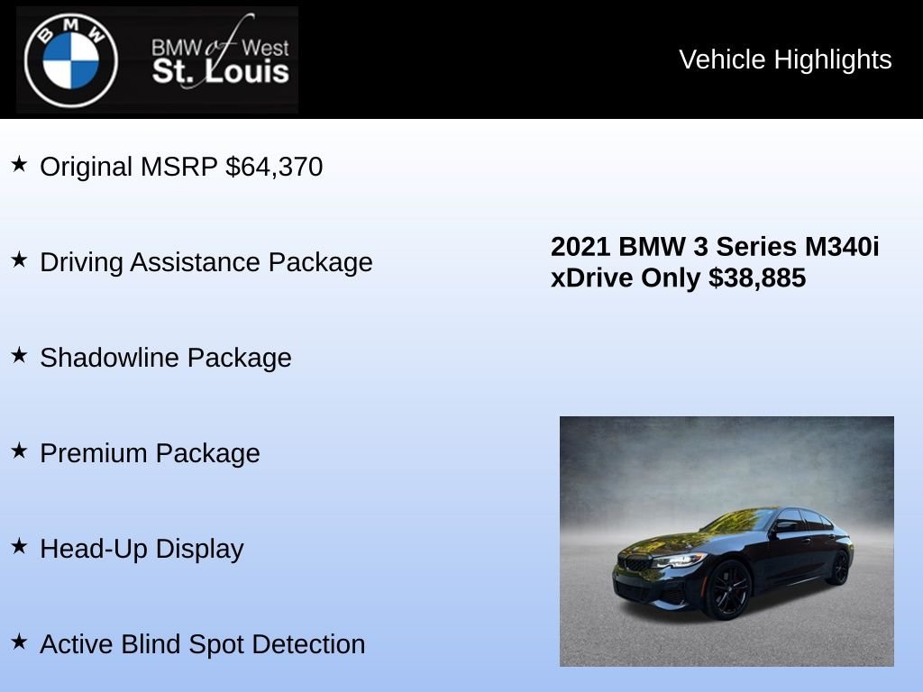 Used 2021 Black BMW M340i xDrive image 8