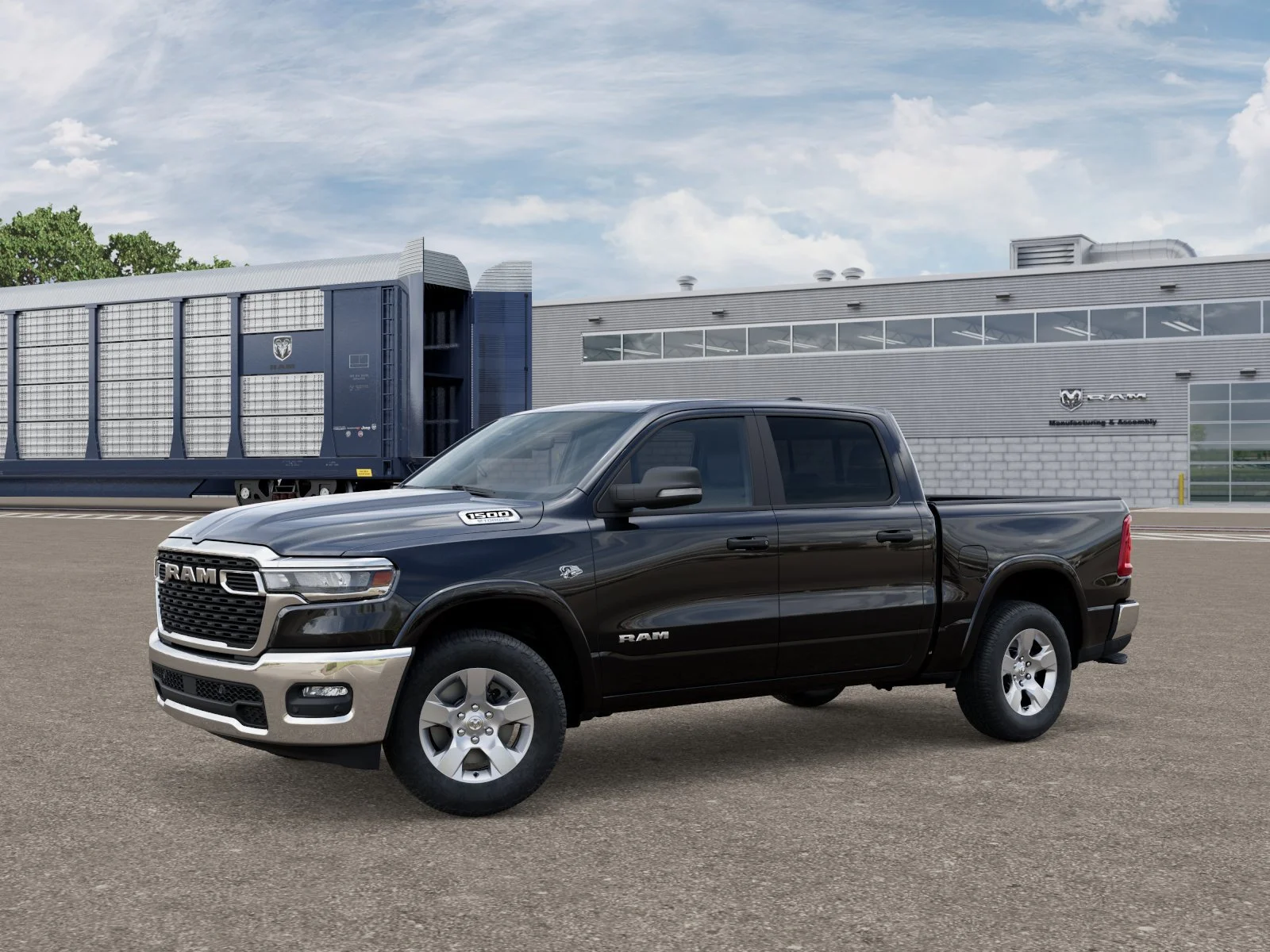New 2026 Diamond Black Crystal Pearl-Coat Exterior Paint RAM Big Horn image 2