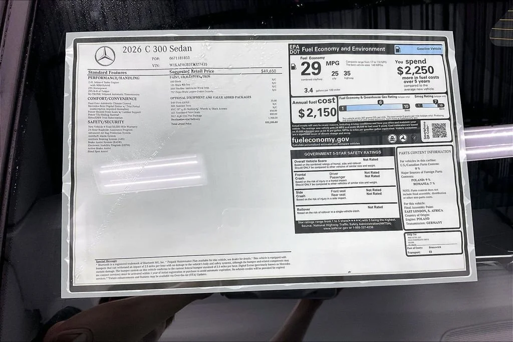 New 2026 Black Mercedes-Benz C 300 image 31