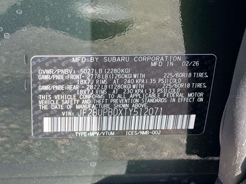 New 2026 DEEP EMERALD GREEN PEARL Subaru Premium image 25