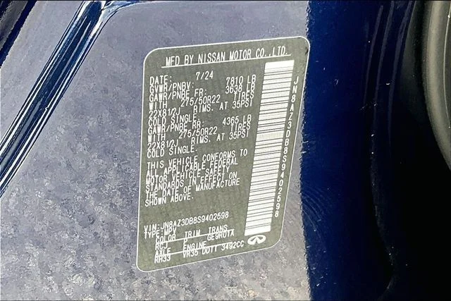 Used 2025 Blue INFINITI SENSORY image 16