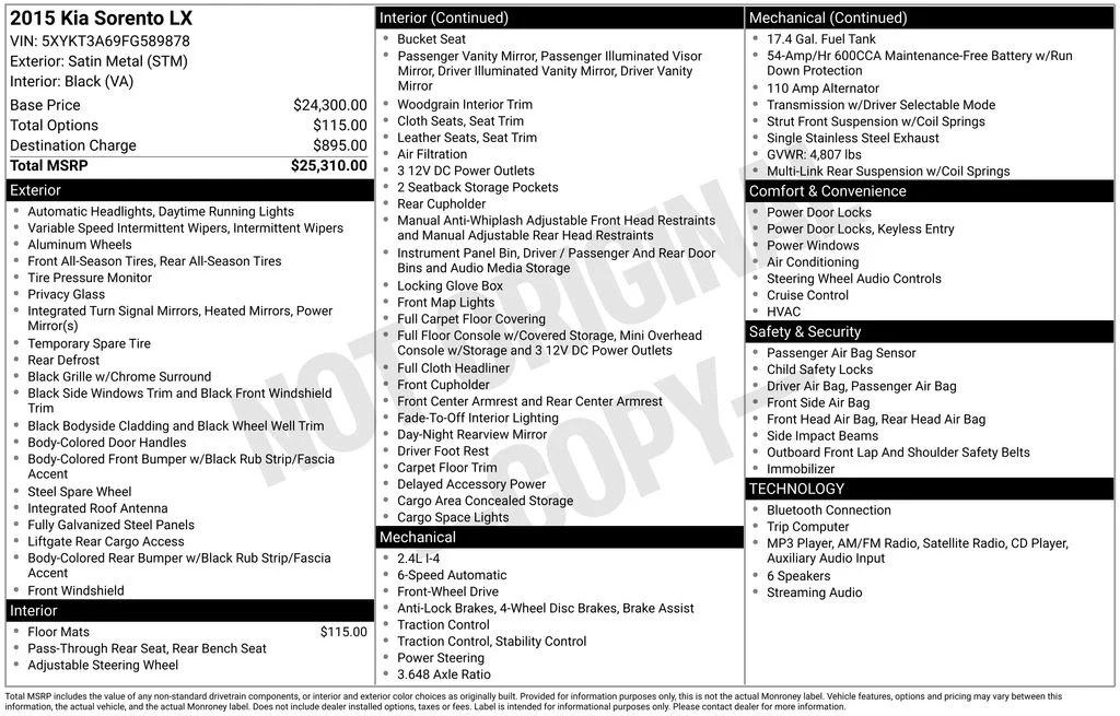 Used 2015 Silver Kia LX image 3