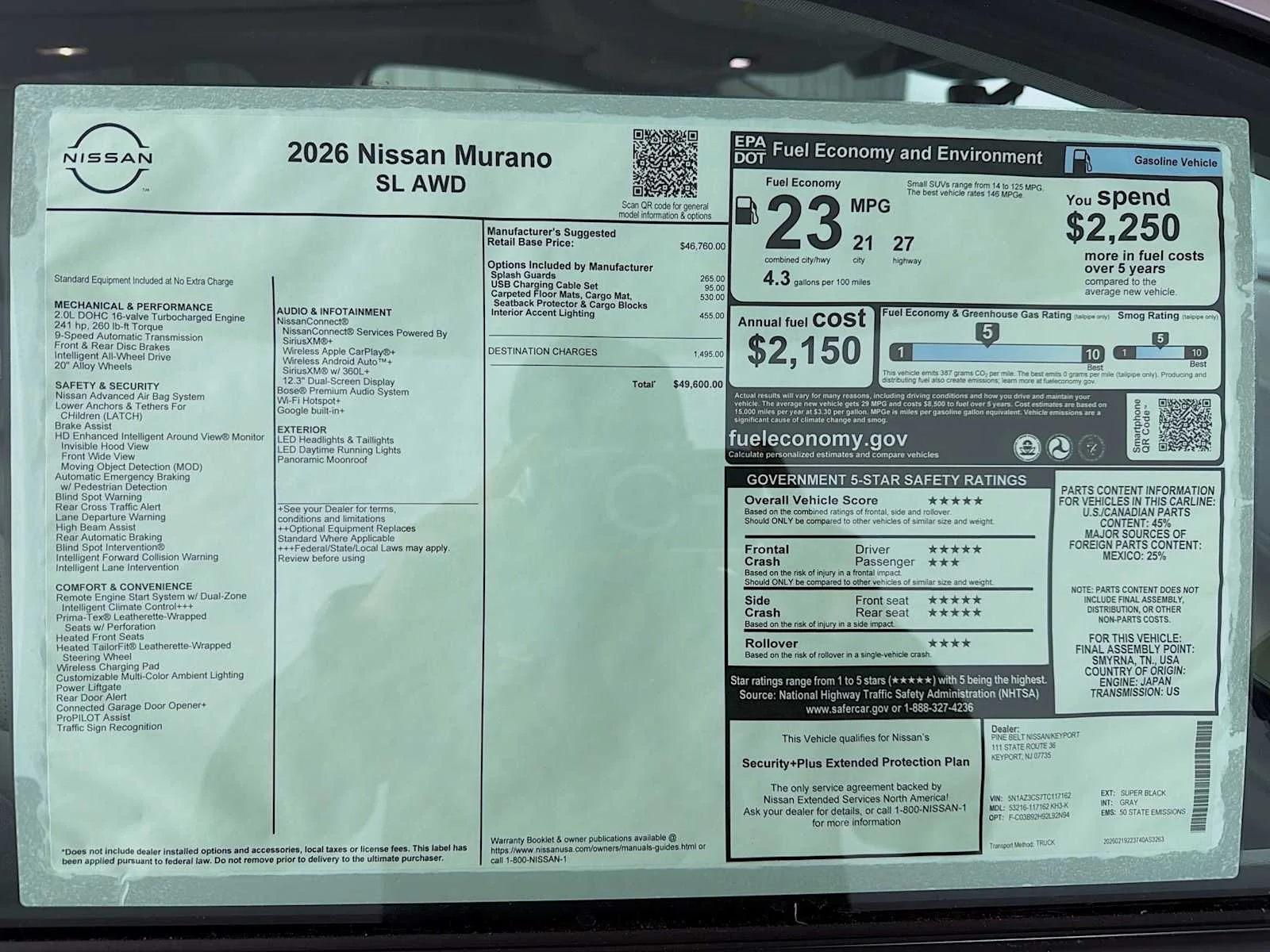 New 2026 Super Black Nissan SL image 6