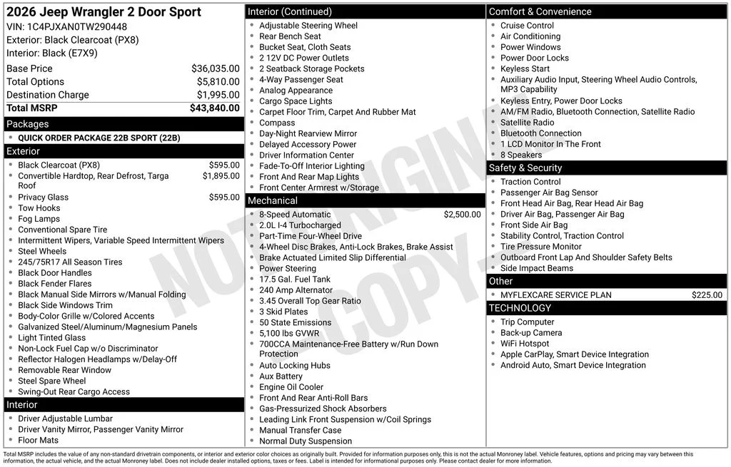 New 2026 Black Clearcoat Jeep Sport image 32
