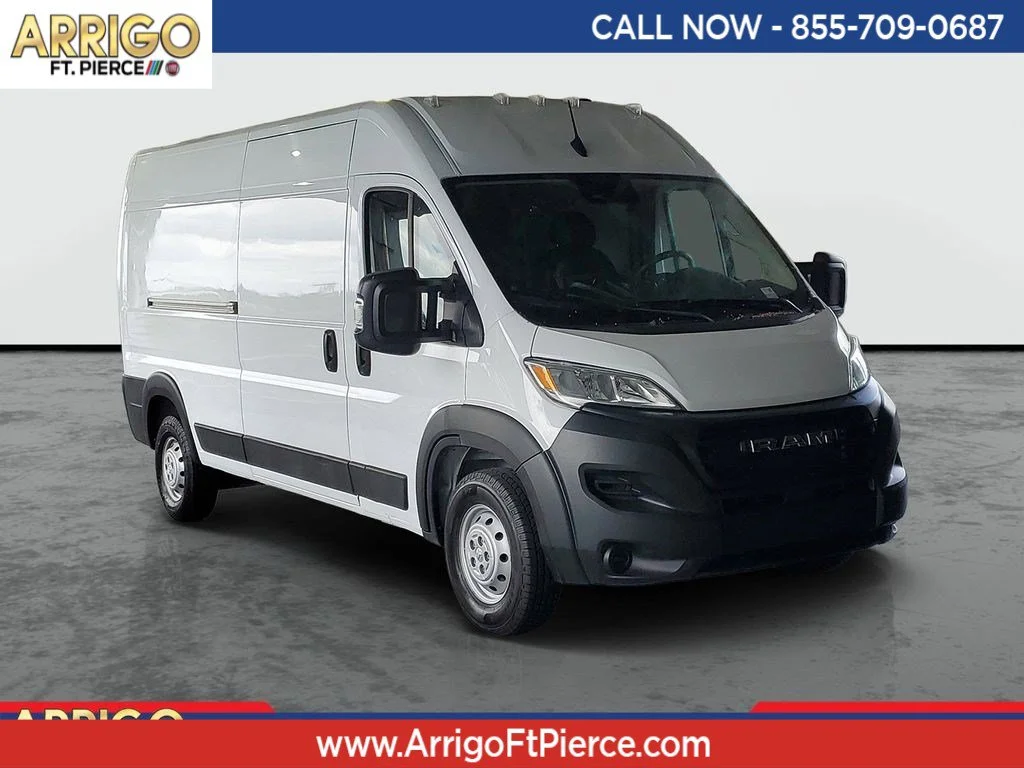 Used 2023 Bright White Clearcoat Ram High Roof image 1