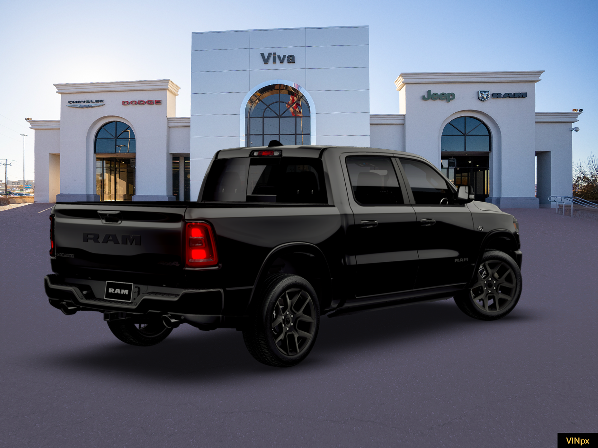 New 2026 Diamond Black Crystal Pearl-Coat Exterior Paint RAM Laramie image 7