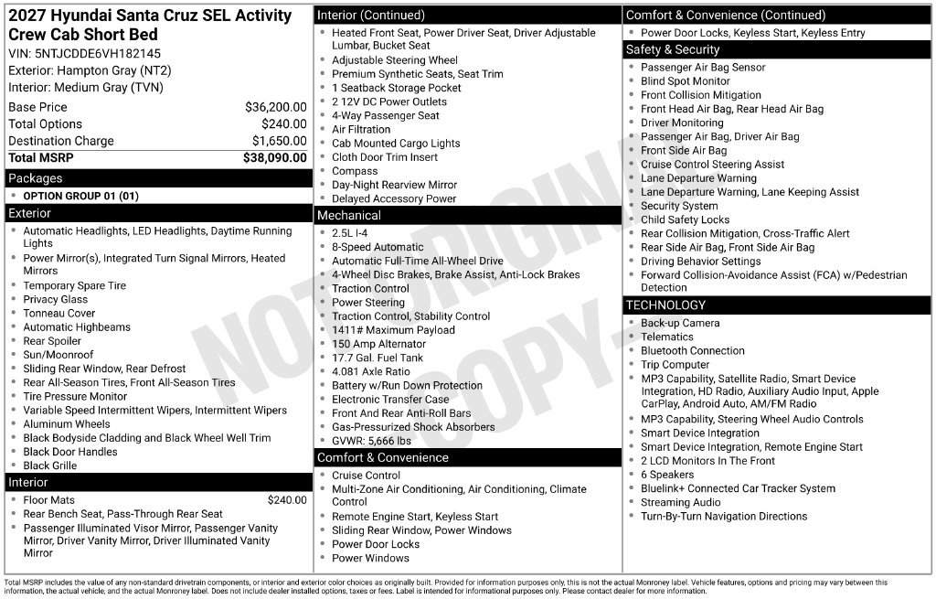 New 2027 Gray Hyundai SEL image 2