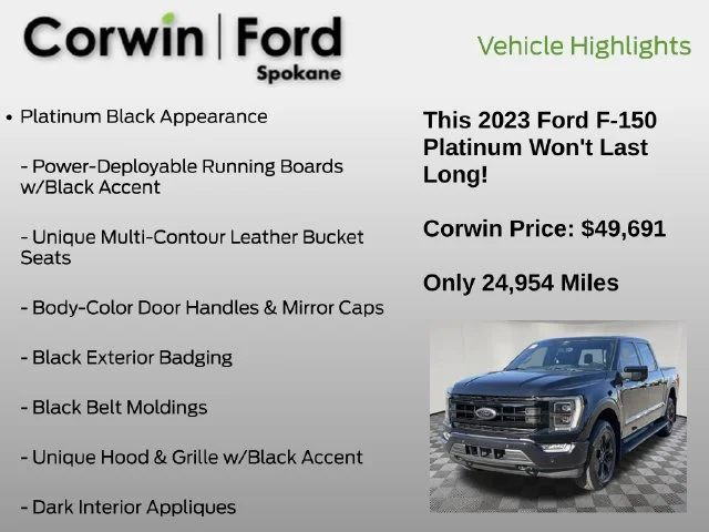 Certified Used 2023 Agate Black Metallic Ford Platinum image 7