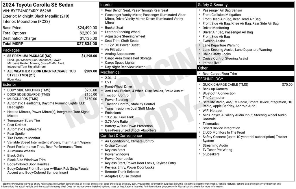 Certified Used 2024 Black Toyota SE image 27