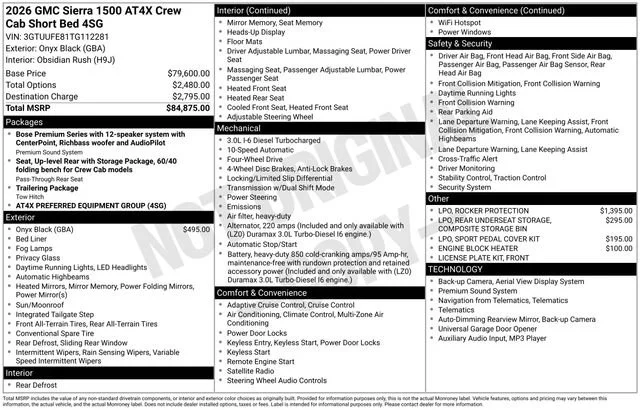 New 2026 Onyx Black GMC AT4X image 28