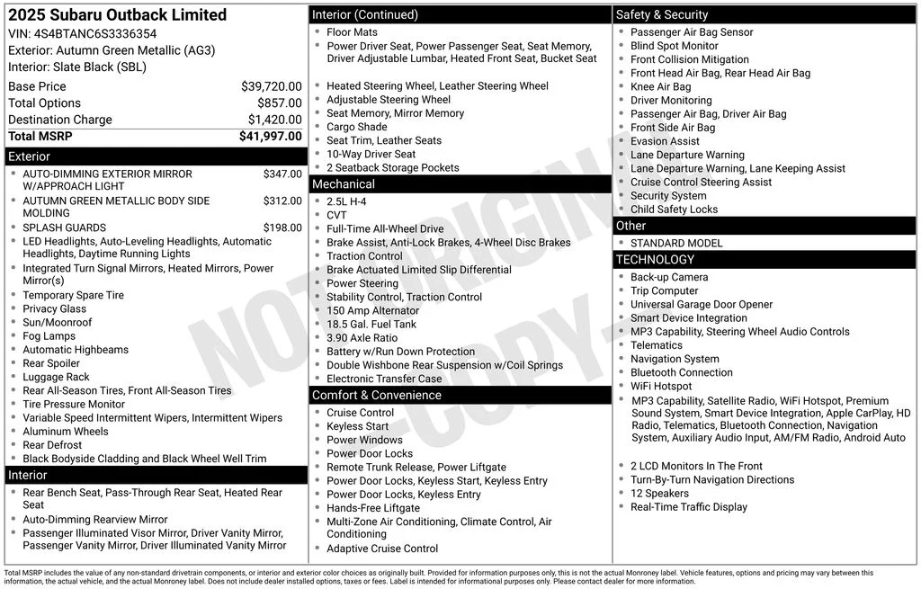 Certified Used 2025 Green Subaru Limited image 26