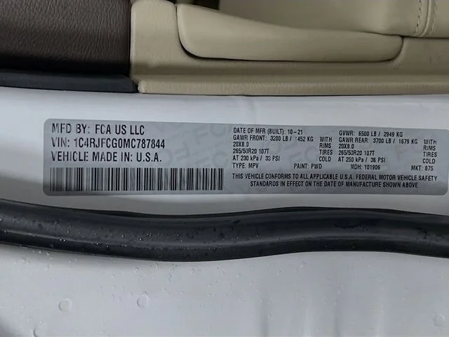 Used 2021 White Jeep Overland image 11