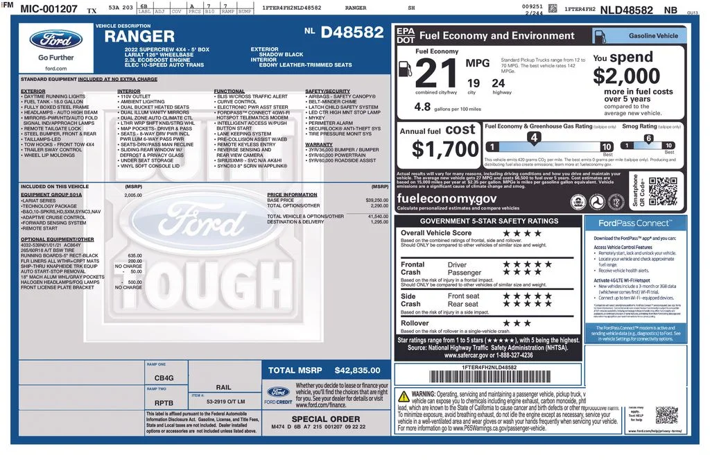 Used 2022 Shadow Black Ford Lariat image 30
