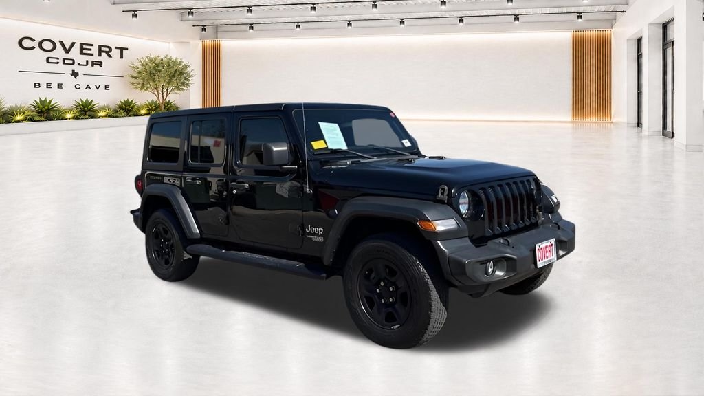 Used 2021 Black Jeep Unlimited Sport image 1