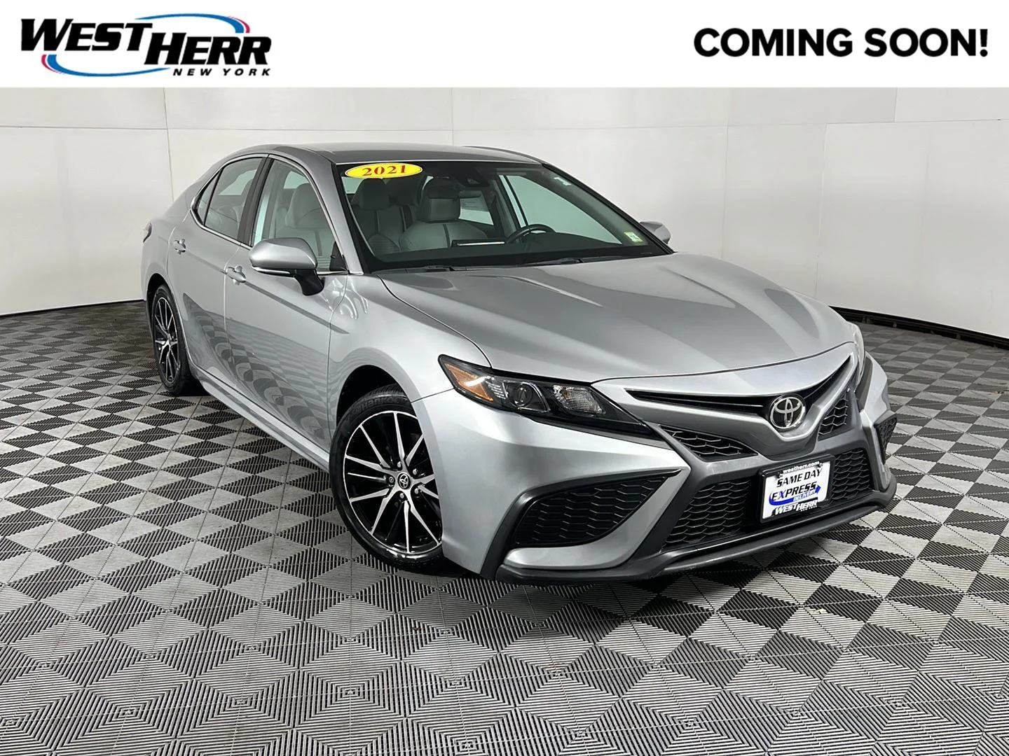 Used 2021 Celestial Silver Metallic Toyota SE image 1