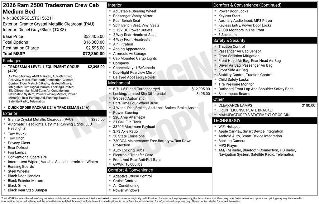 New 2026 Granite Crystal Metallic Clearcoat RAM Tradesman image 6