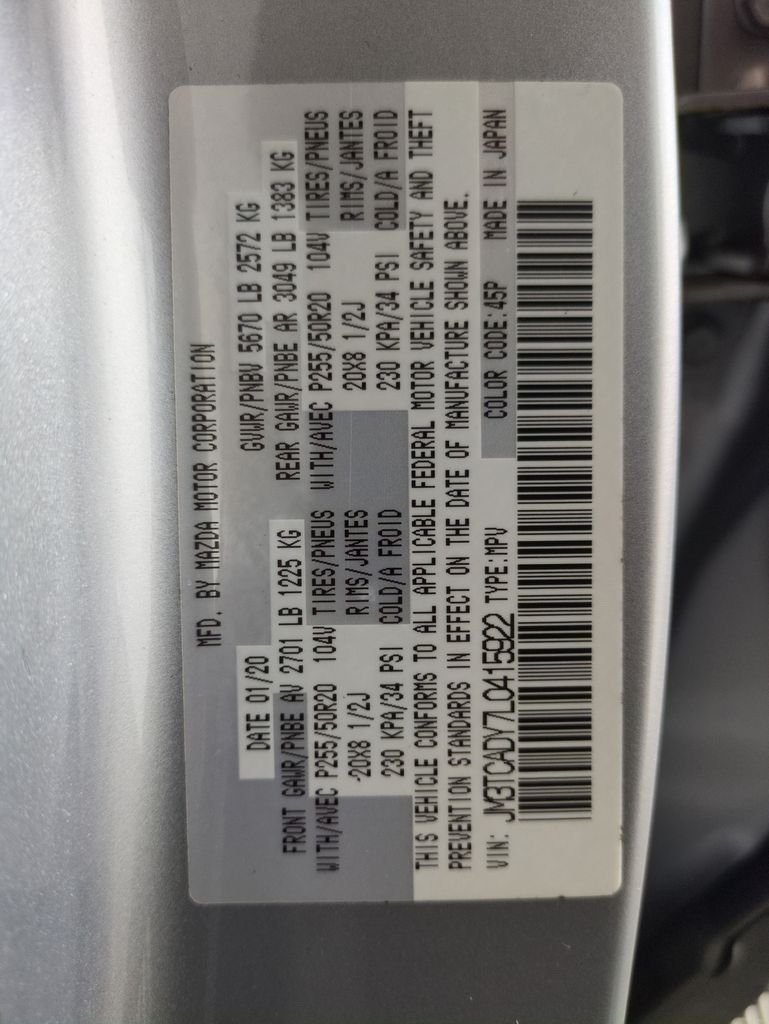 Used 2020 Sonic Silver Metallic Mazda Grand Touring image 33