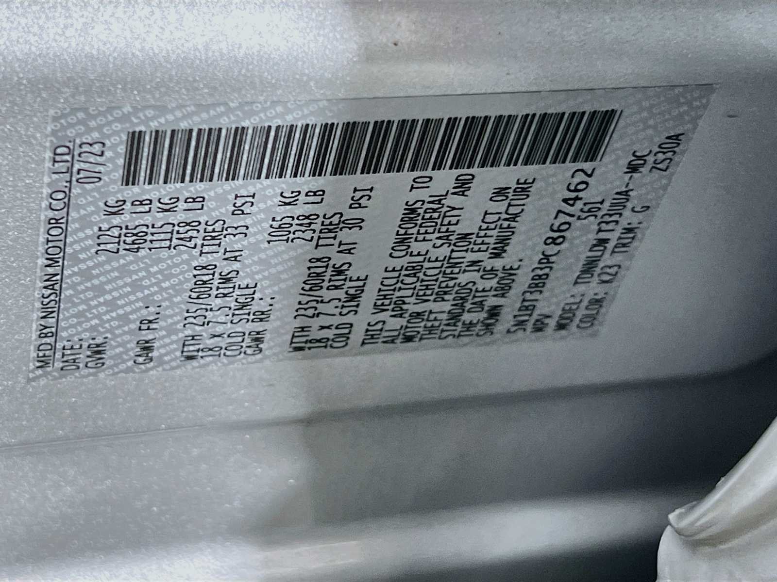 Used 2023 Brilliant Silver Metallic Nissan SV image 30