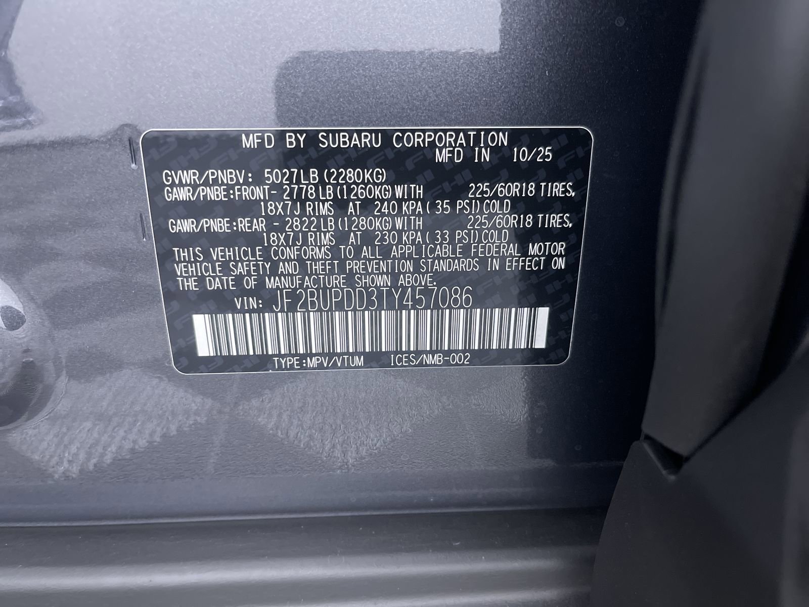 New 2026 MAGNETITE GRAY METALLIC Subaru Limited image 11