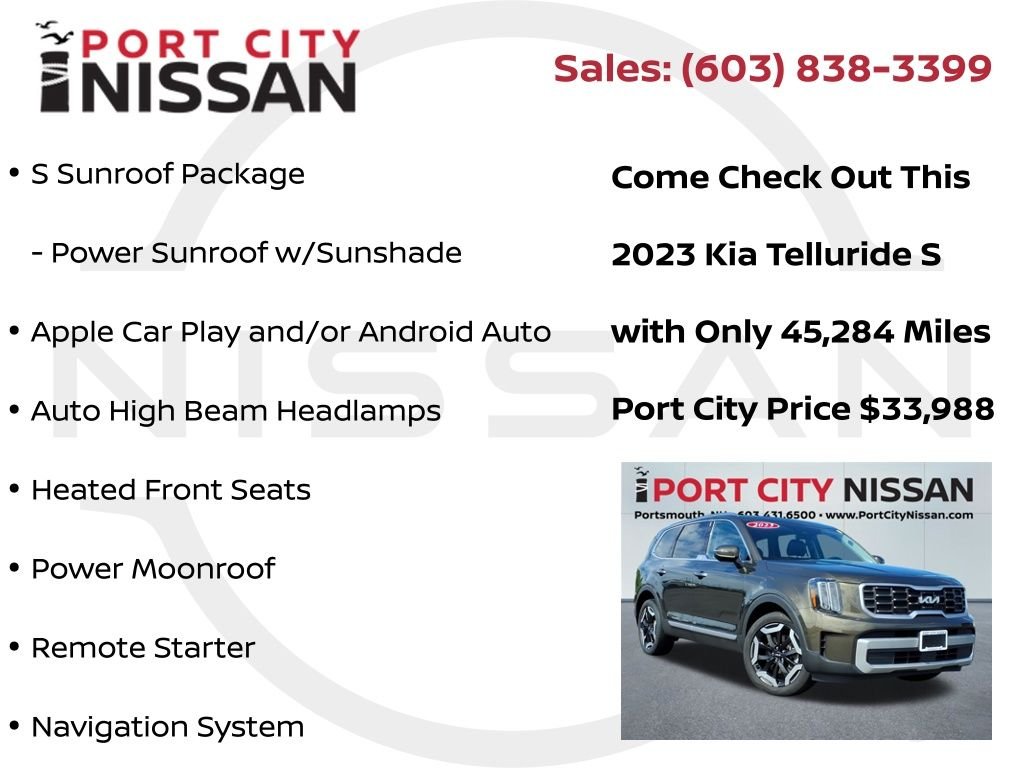 Used 2023 Dark Moss Kia S v6 w/sunroof & 3rd row image 8