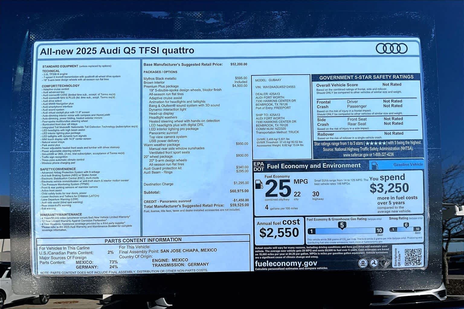 Used 2025 Mythos Black Metallic Audi Premium Plus image 16