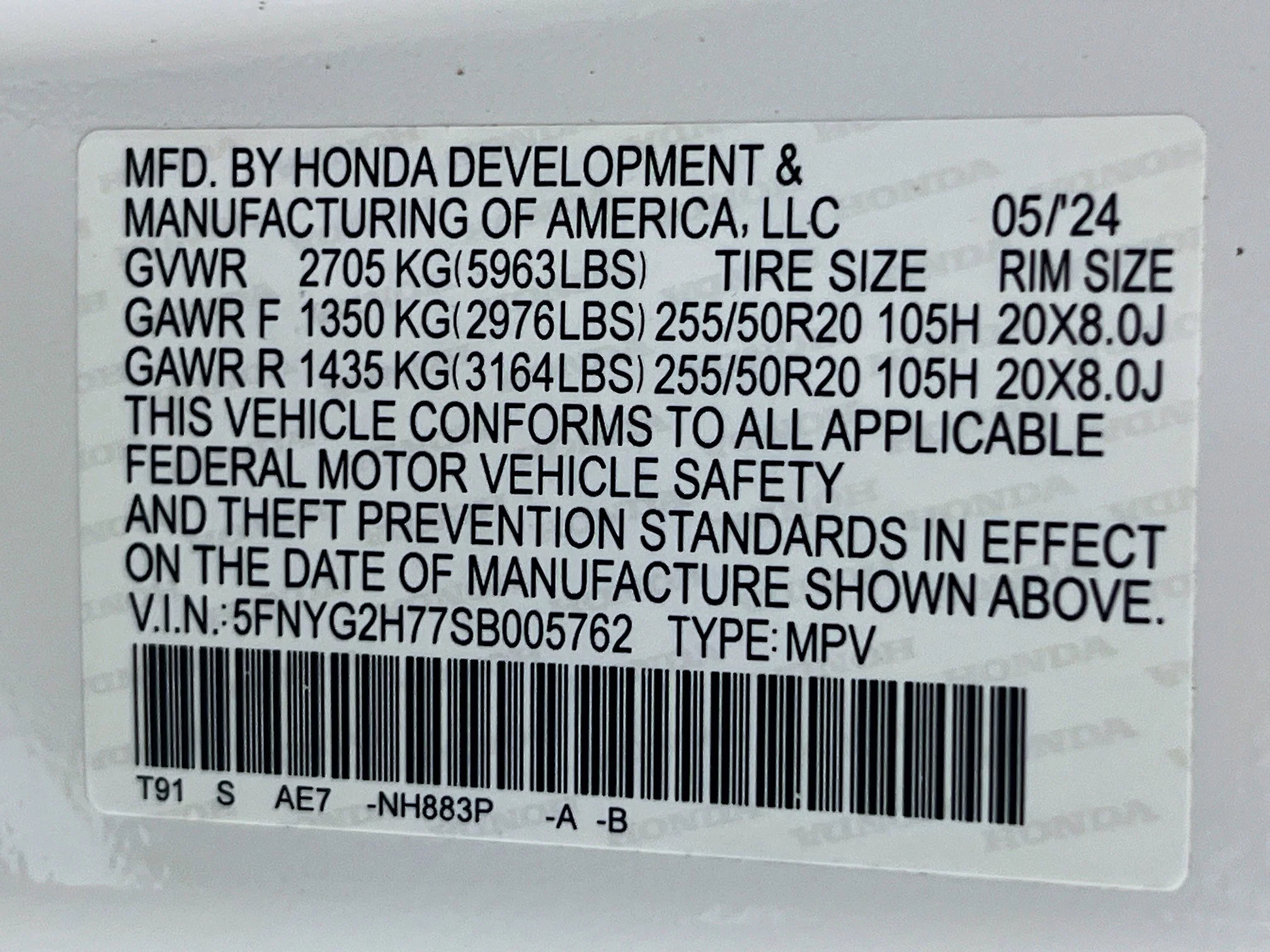 Certified Used 2025 Platinum White Pearl Honda 2WD Touring image 66