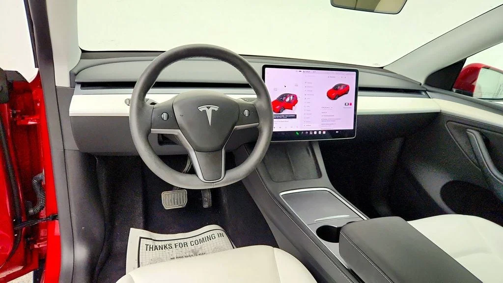 Used 2024 Ultra Red Tesla Long Range AWD w/ Premium White Interior image 12