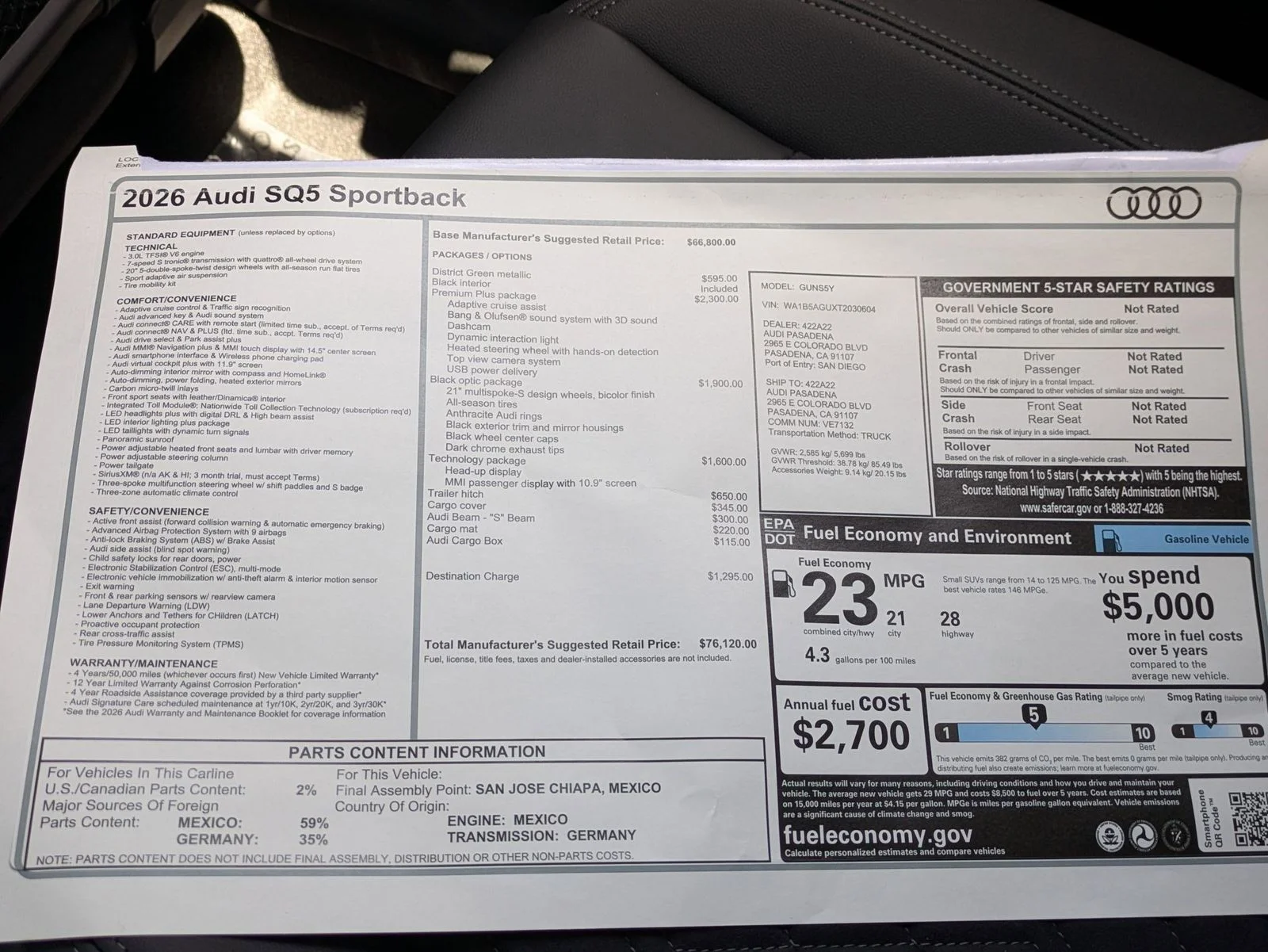 New 2026 Green Audi Premium Plus image 18