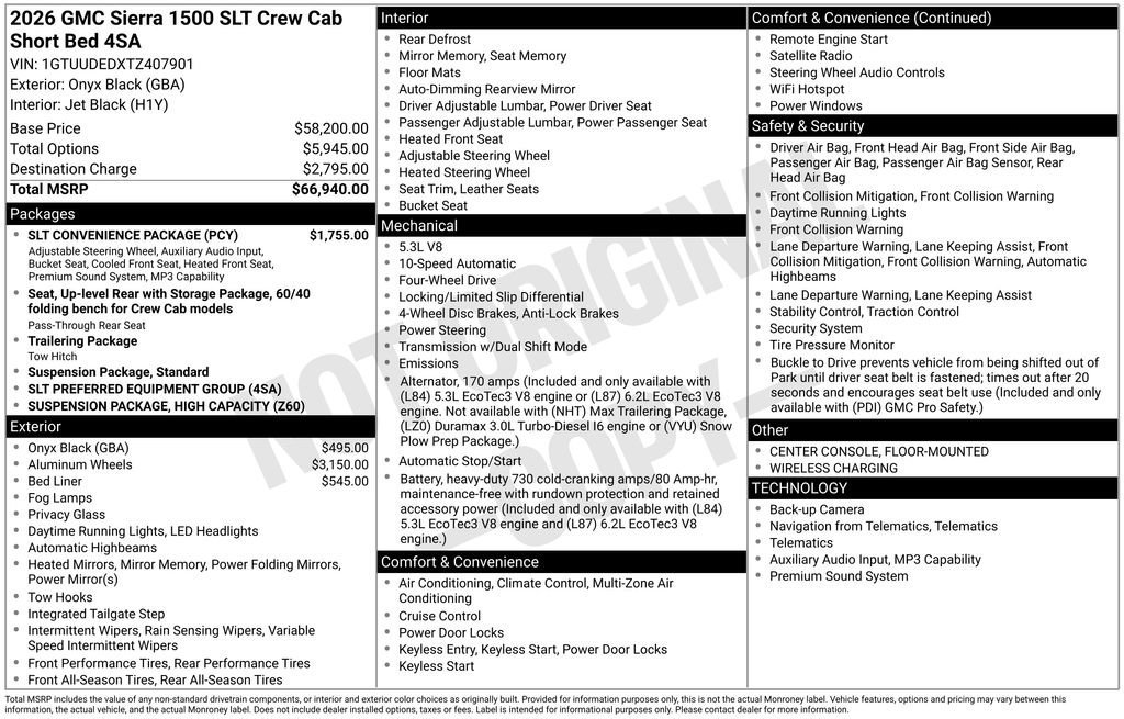 New 2026 Onyx Black GMC SLT image 21