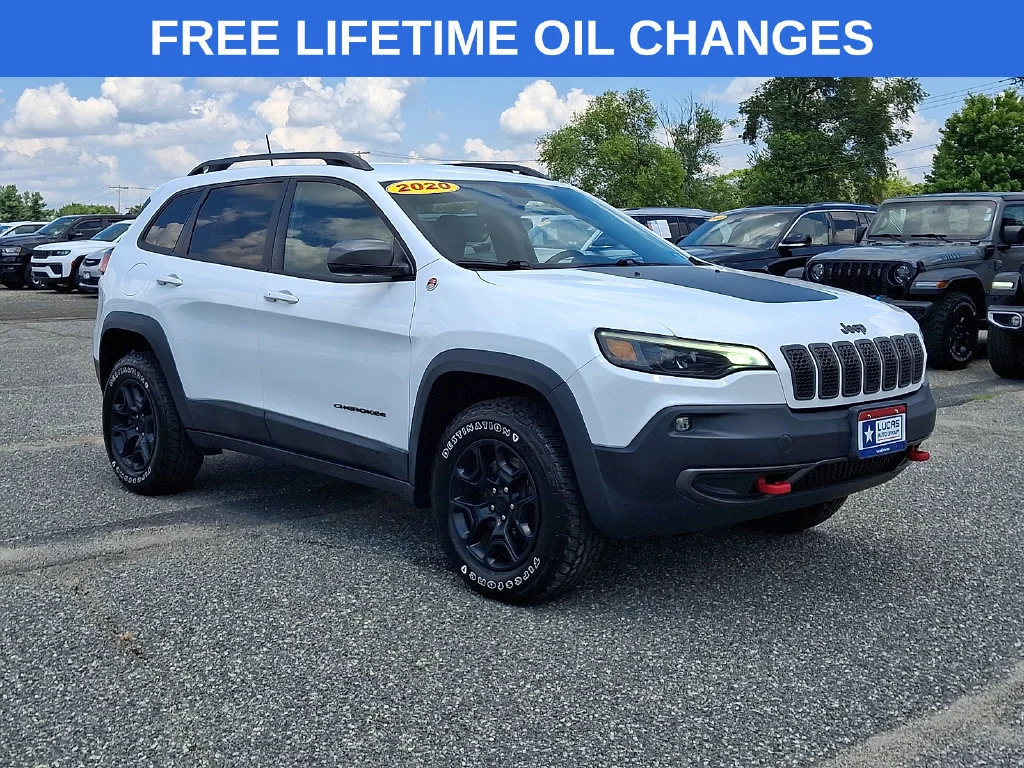 Used 2020 Bright White Clearcoat Jeep Trailhawk image 1