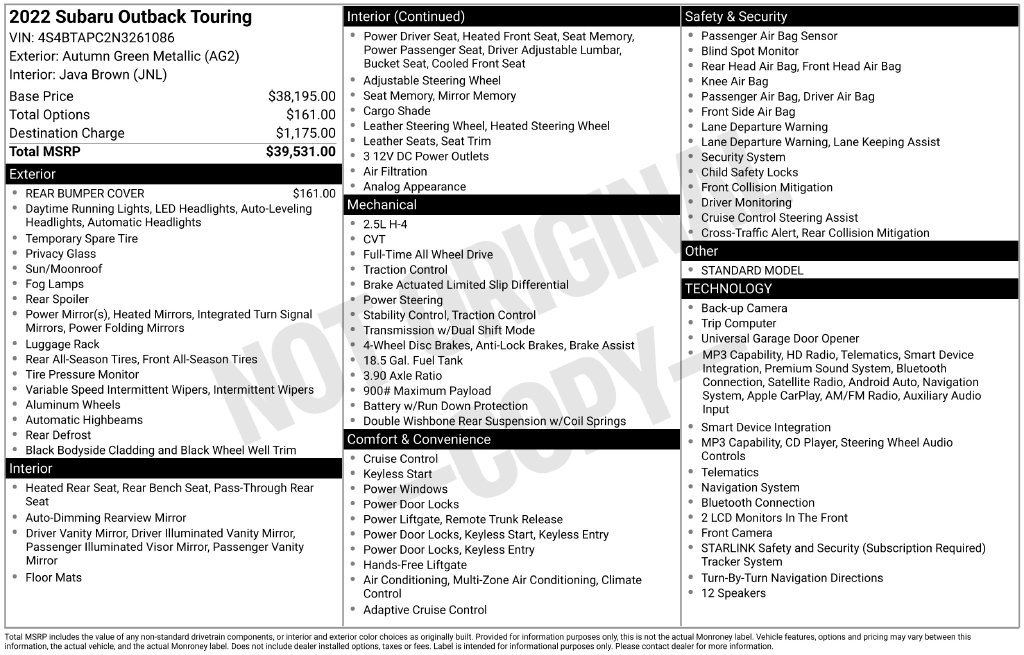 Used 2022 Brown Subaru Touring image 7