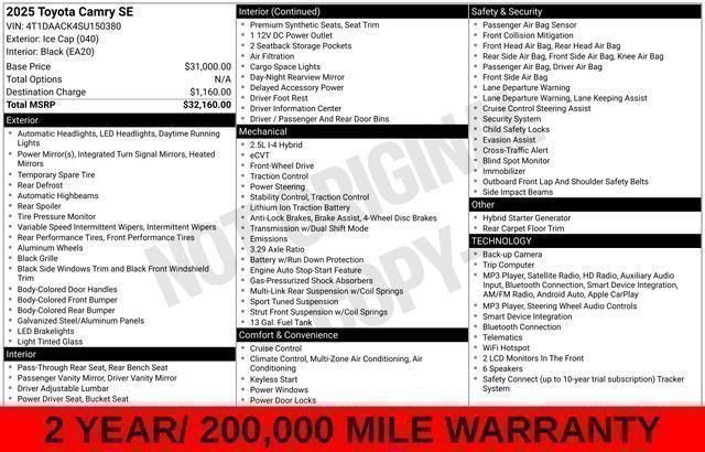 Used 2025 Ice Toyota SE image 63