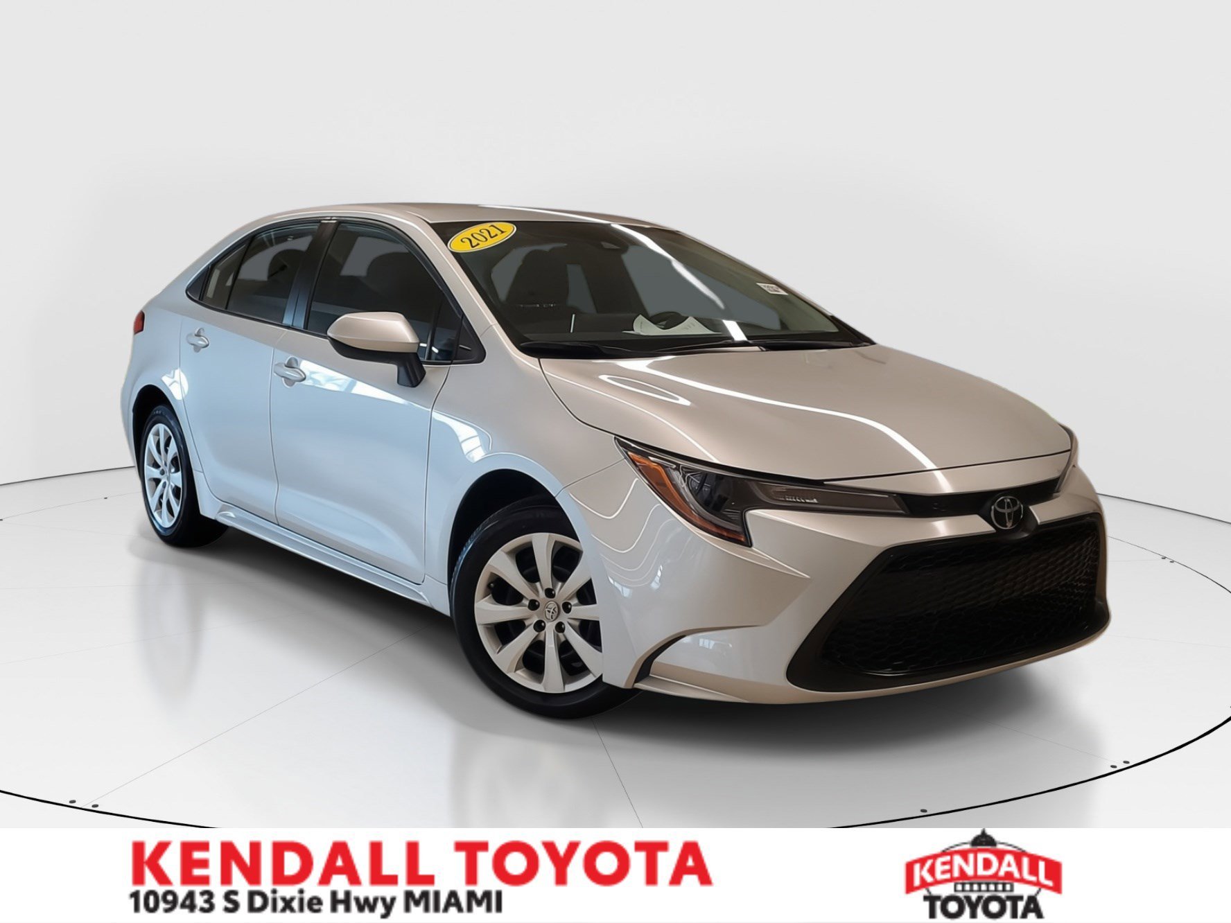 Used 2021 Classic Silver Metallic Toyota LE image 1