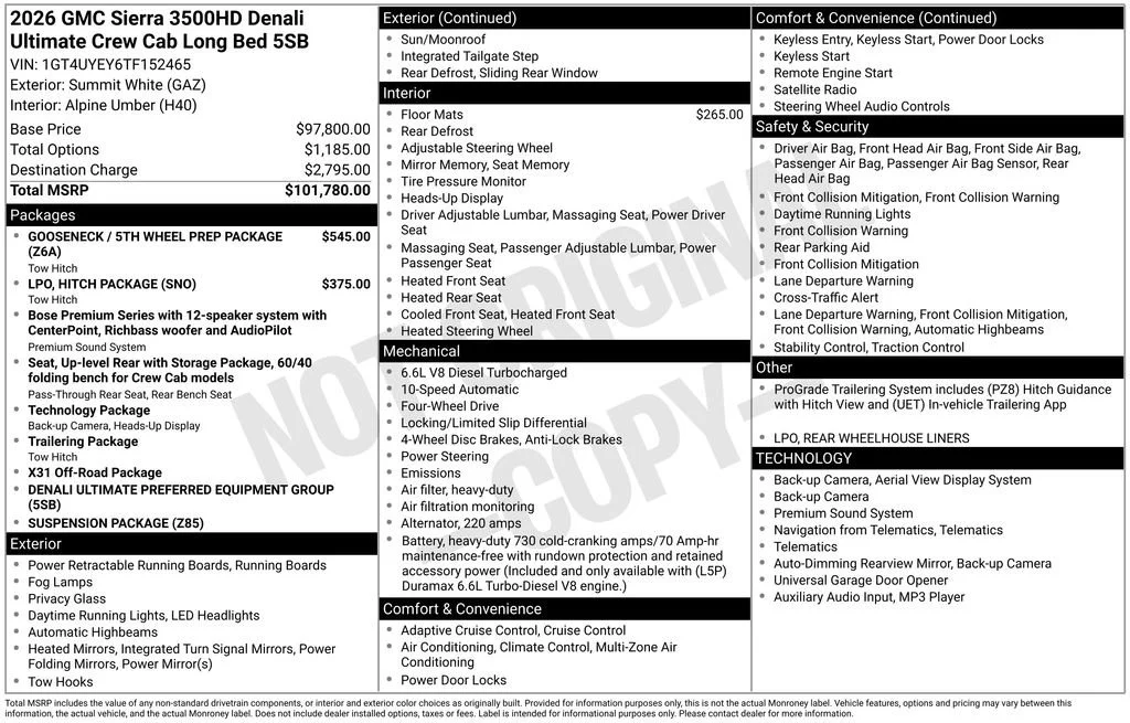 New 2026 Summit White GMC Denali Ultimate DRW image 45