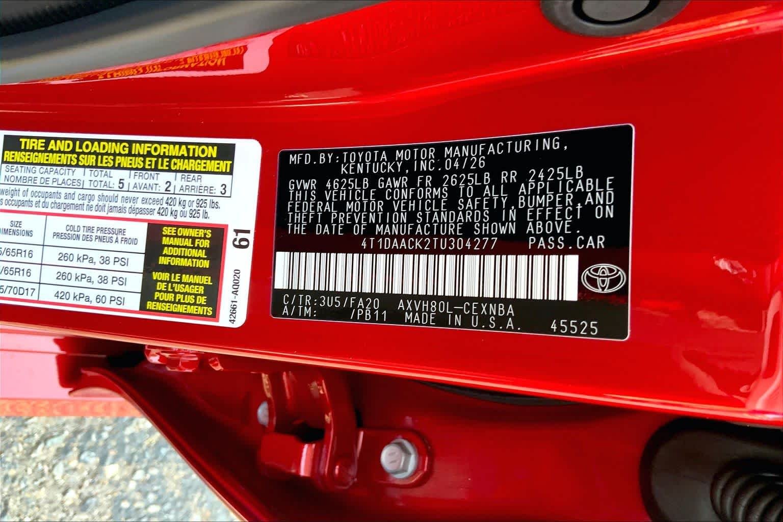 Used 2026 Supersonic Red Toyota LE image 29
