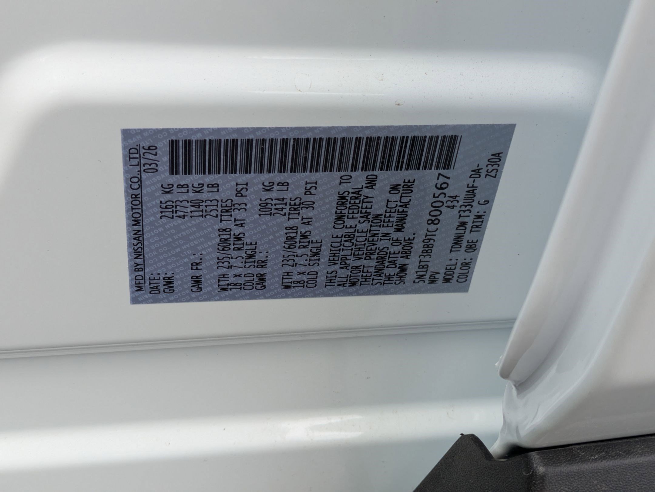 New 2026 Everest White Pearl TriCoat Nissan SV image 16