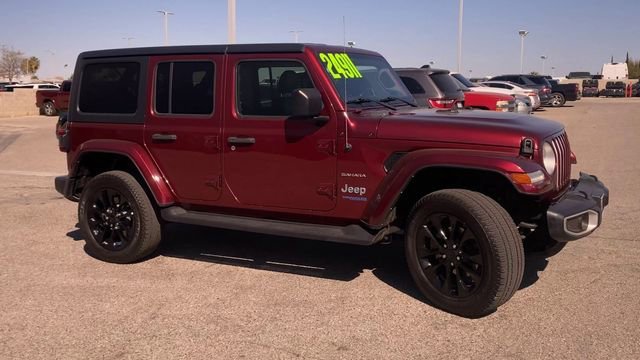 Used 2021 Jeep Wrangler Unlimited Sahara 4XE with VIN 1C4JJXP61MW716736 for sale in Lancaster, CA