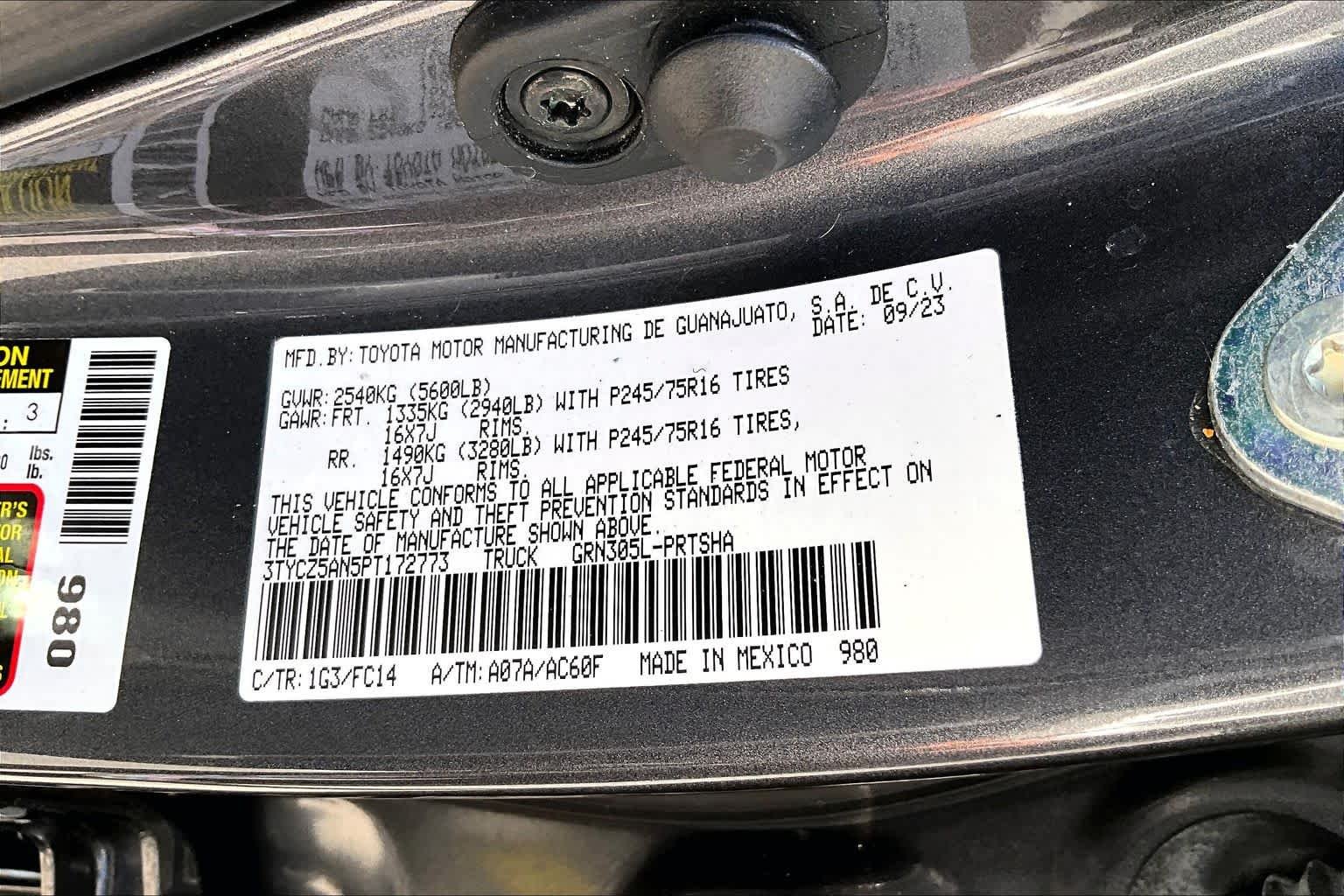 Used 2023 Magnetic Gray Metallic Toyota SR5 image 36