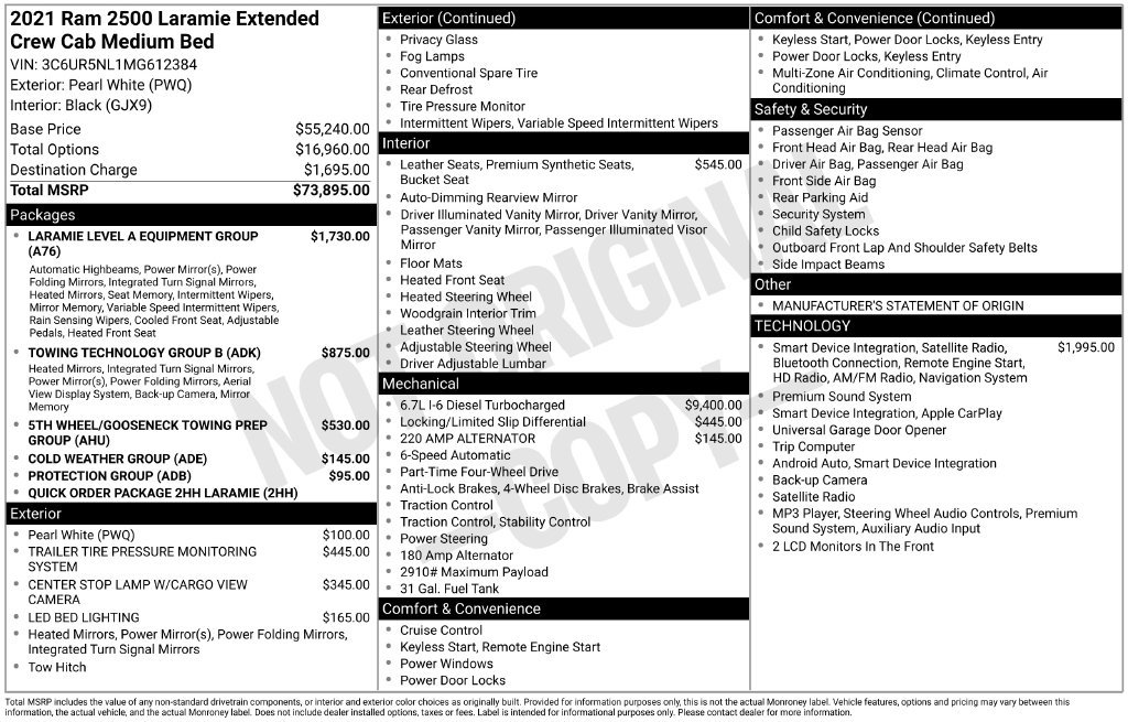 Used 2021 White Ram Laramie image 2