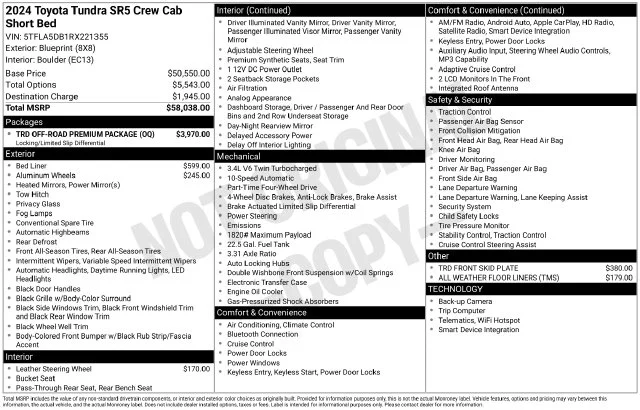 Used 2024 Blueprint Toyota SR5 image 39