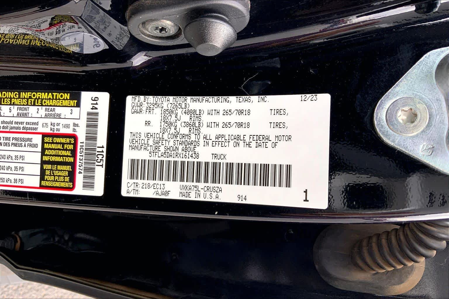 Used 2024 Midnight Black Metallic Toyota SR5 image 37