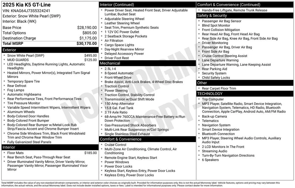 Used 2025 White Kia GT-Line image 2