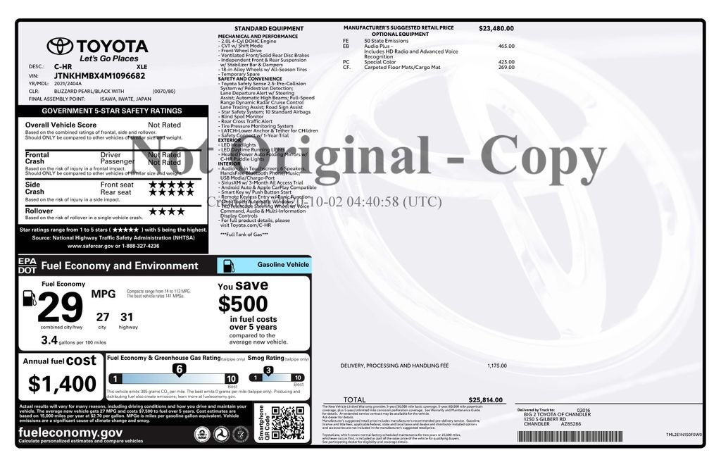 Used 2021 White Toyota XLE image 4