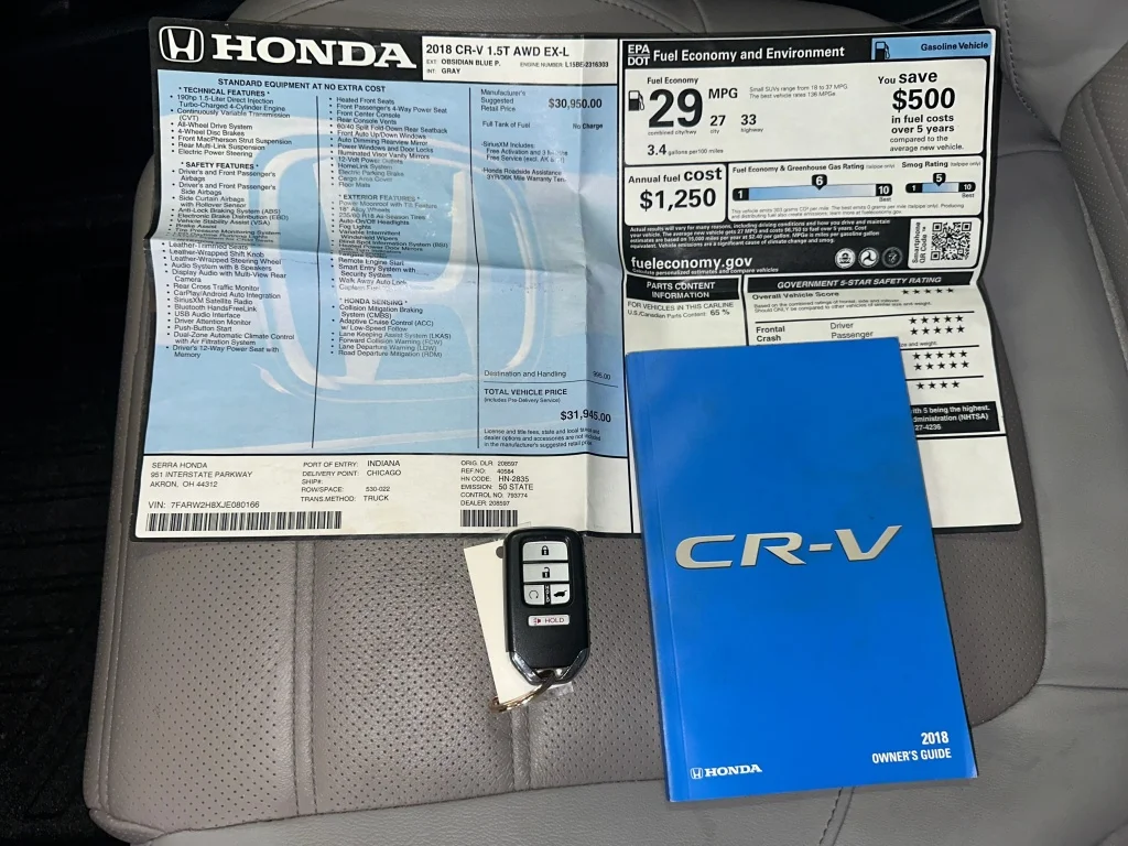 Used 2018 Obsidian Blue Pearl Honda EX-L image 4