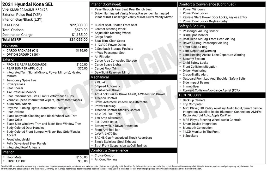 Used 2021 Red Hyundai SEL image 6